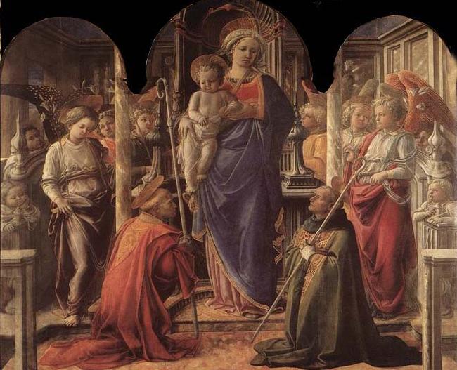 Fra Filippo Lippi Madonna and Child with St Fredianus and St Augustine France oil painting art